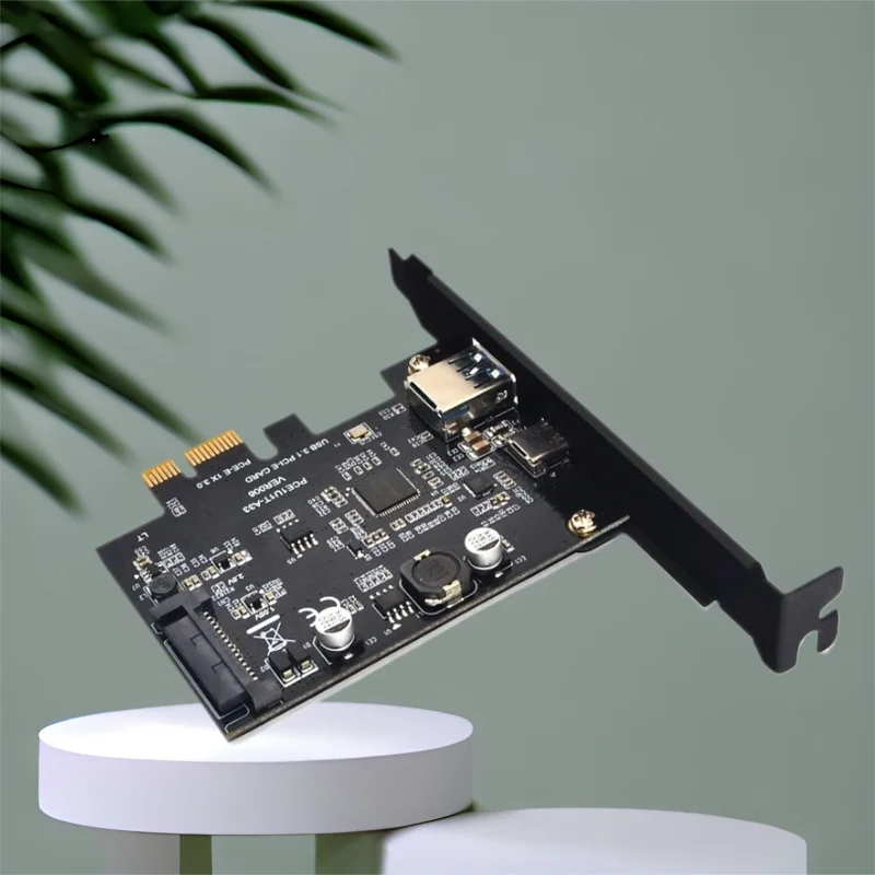 Kartu Ekspansi PCIE USB3.2 Riser PCI Express X1 3.0 ke Tipe C Tipe-A USB 3.2 GEN2 10G Adaptor Pengganda Pengontrol Kartu Tambahan