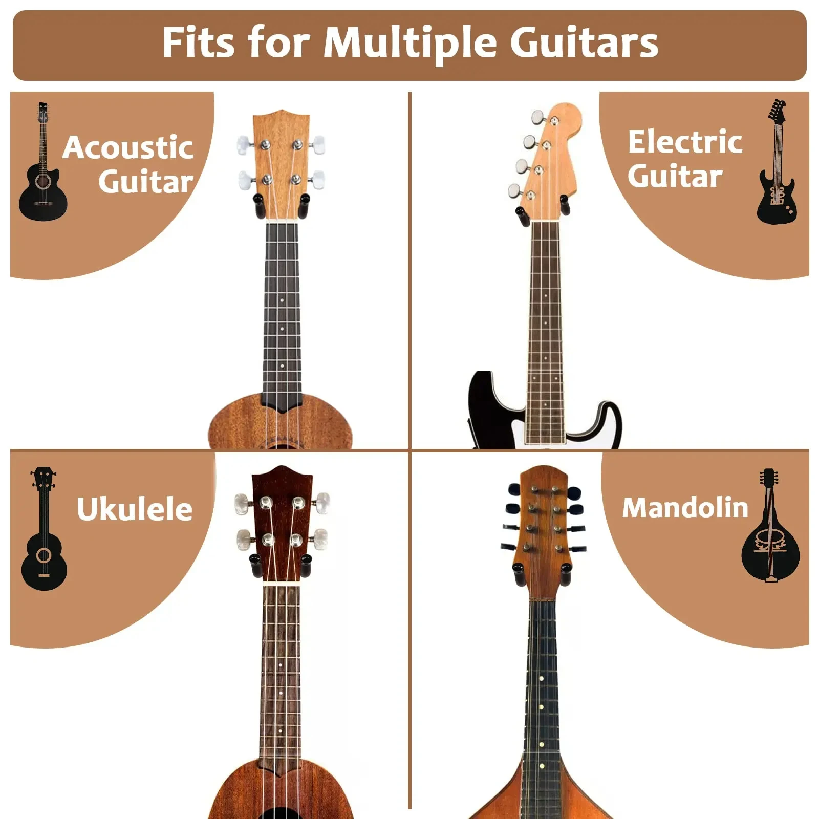 Muurbevestiging Gitaarhanger Haak Antislip Houder Standaard Voor Akoestische Gitaar Ukelele Viool Basgitaar Instrumentaccessoires