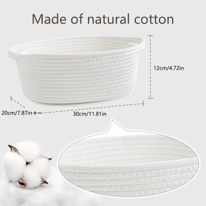 Portable Handcrafted Storage Bin Multipurpose Woven Organizers Sturdy Storage Bag For Household And Office Needs D2RD