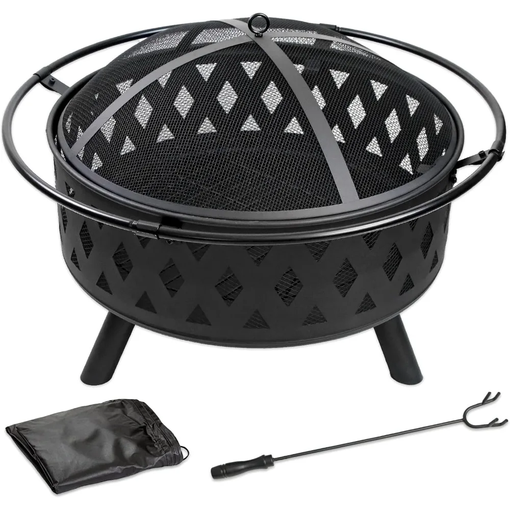 

32-дюймовая уличная костра и печь двойного назначения для костра, барбекю, кемпинга, заднего двора и сбора патио