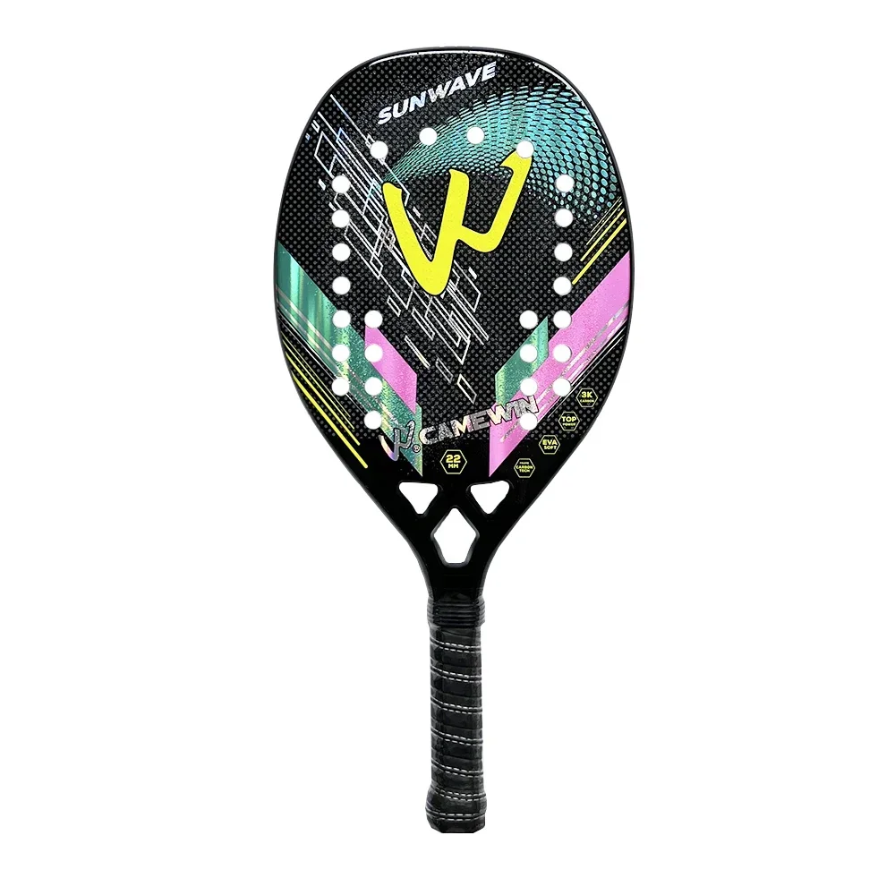 High Quality 3K Carbon and Glass Fiber Beach Tennis Racket Soft Face Tennis Racquet with Protective Cover Ball