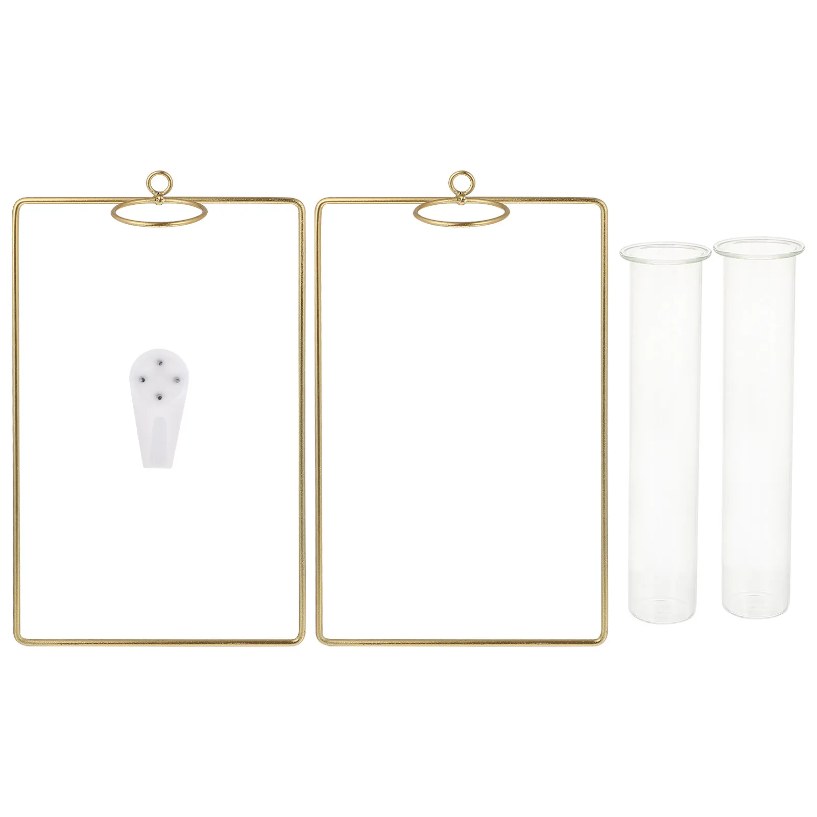 2Pcs Water Cultivation Wall Vase Nordic Style Golden Hanging Flowerpot Punch-Free Wall Decoration for Home Coffee Shop Flower