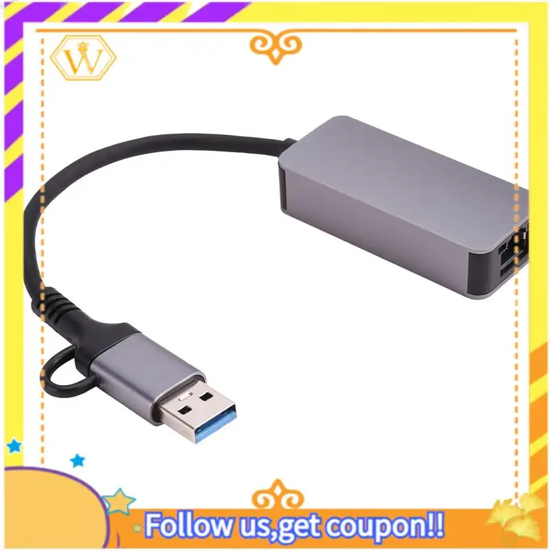 A01K-2.5 Gigabit Ethernet Adapter Type-C USB 3.0 To RJ45 LAN 2500Mbps High Speed 2.5G Network Card For NAS Laptop PC