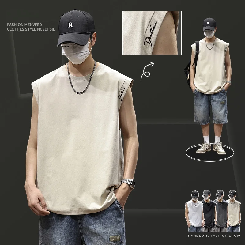 

Новинка 2025, мужской охлаждающий жилет, свободный крой, спортивная футболка большого размера, влажная футболка ng Svel, модная тонкая майка для фитнеса...