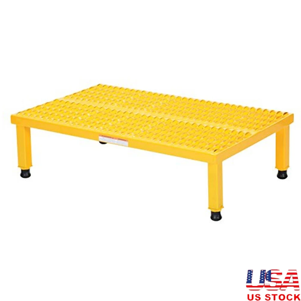 Adjustable Steel Work-Mate Stand 36-7/16 x 23-1/2 x 10-1/2 with 500 lb. Capacity Yellow Height Adjustable Legs Serrated Step