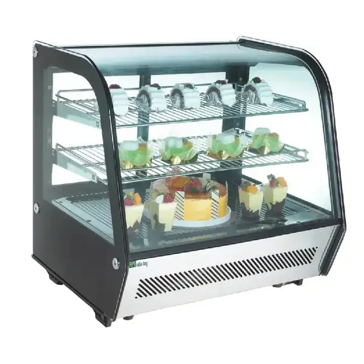 Bestselling stainless steel 120L double-layer 160 watt commercial cooling cake display refrigerator