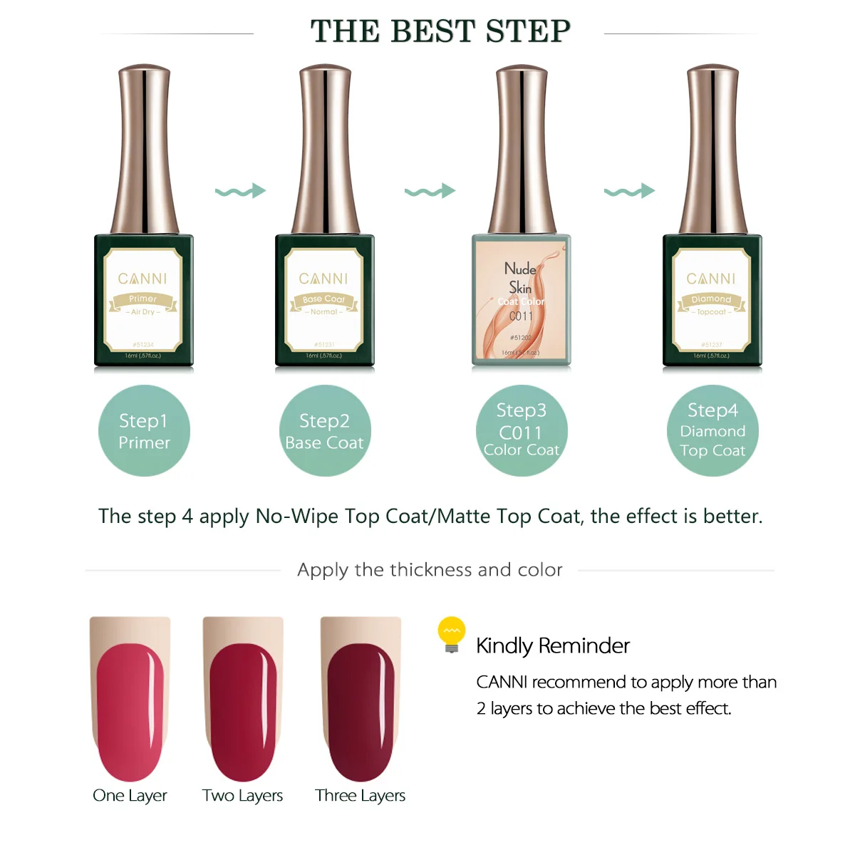 CANNI 16ml Gel-Nagellack, ablösbarer UV-LED-Nagellack für den Salongebrauch, TPO-frei, langanhaltend, hochpigmentiert, Nagelkunst-Lack – Detail 9