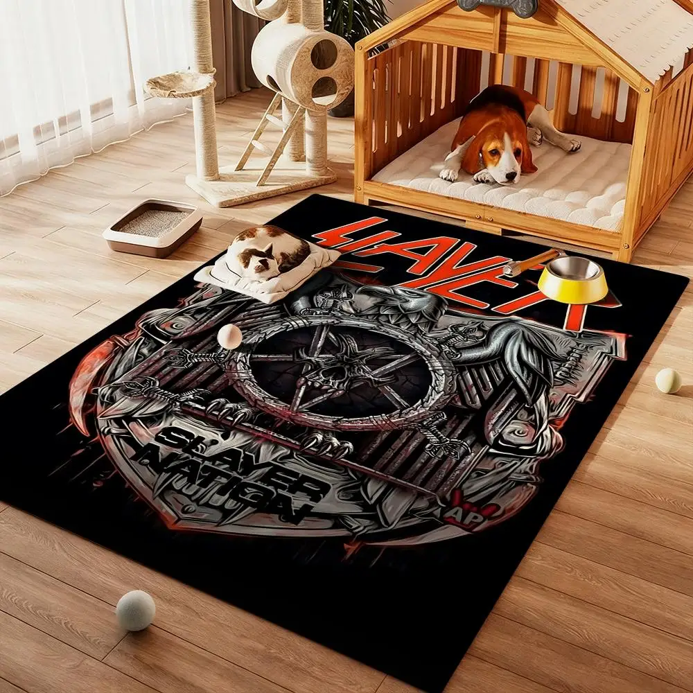 

S-Slayers cool Rock Band Floor Mat Diatom Bath Mat Absorbent Quick Dry Non-Slip TPR Backing Soft Plush Draining Rugs