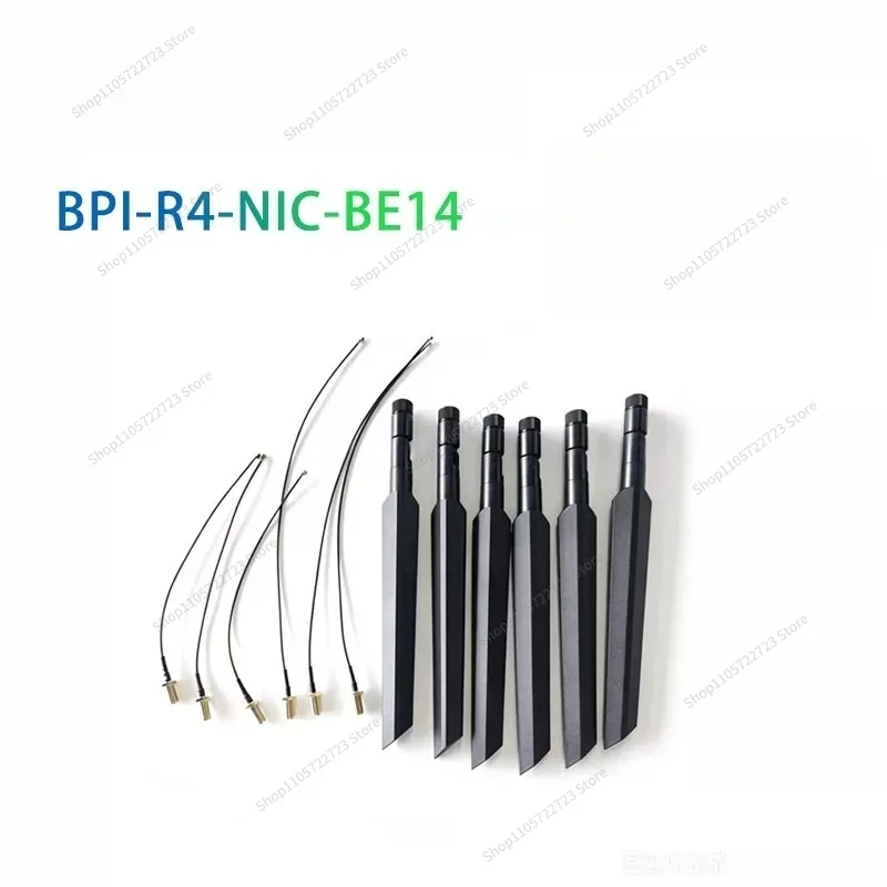 For BPI-R4-NIC-BE14 Antenna Kit 2/5/6GHz WiFi7 High Gain External Antennas With MHF4 Extension Cables
