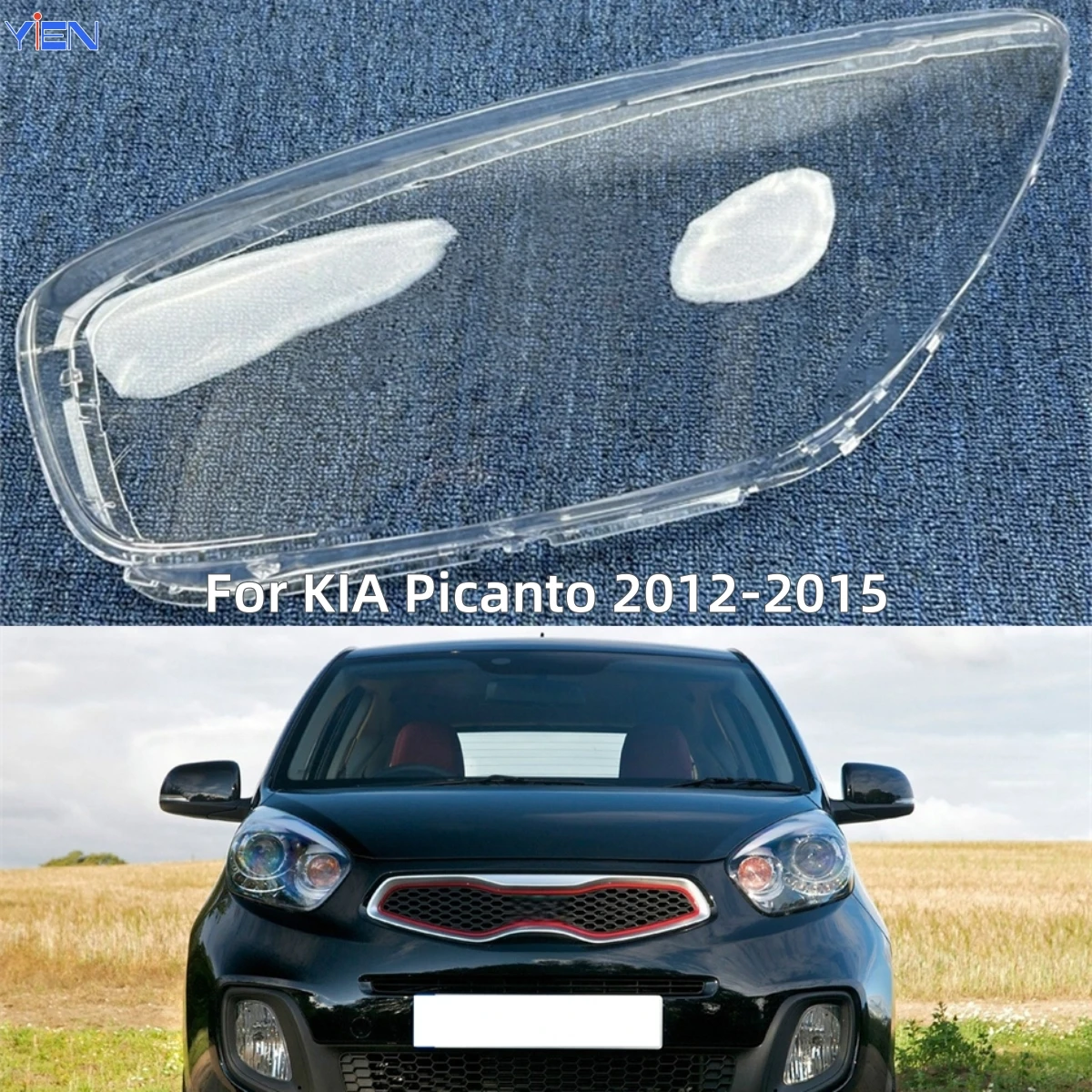 

Для KIA Picanto 2012 2013 2014 2015, запасные части для салона автомобиля, корпус передней фары, стеклянная линза