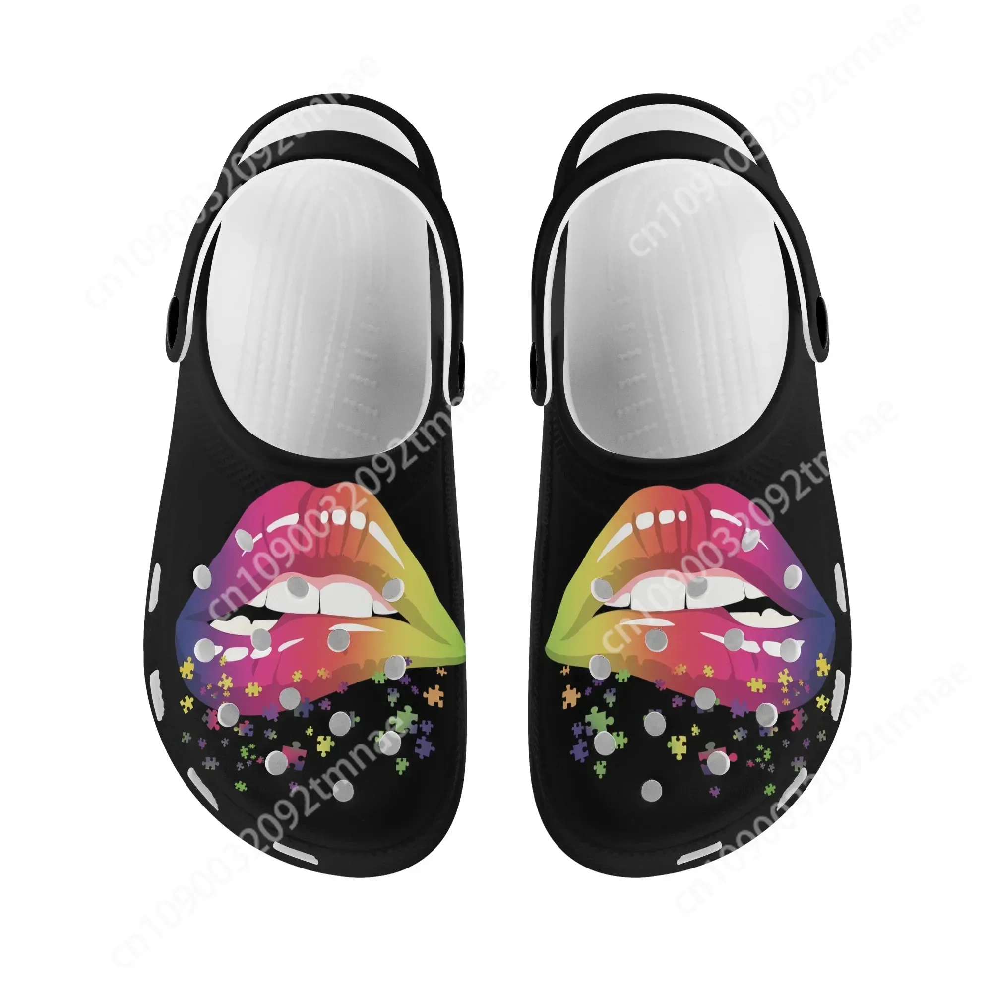 

Women Sandals Unisex Gradient Lips Print Clogs Size Custom Garden Shoes Outdoor Beach Slippers Hole Casual Breathable Slides New