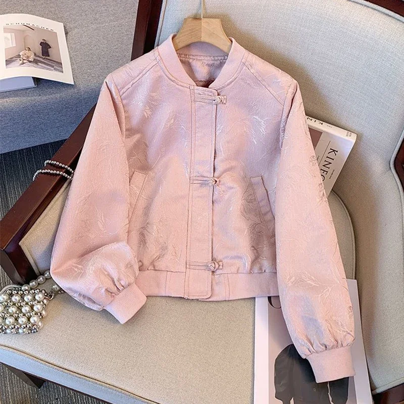 

Свободные повседневные новые пальто Chaquetas в китайском стиле, винтажные жаккардовые короткие куртки с лягушкой, бейсбольные короткие куртки, женские элегантные жилеты Abrigos