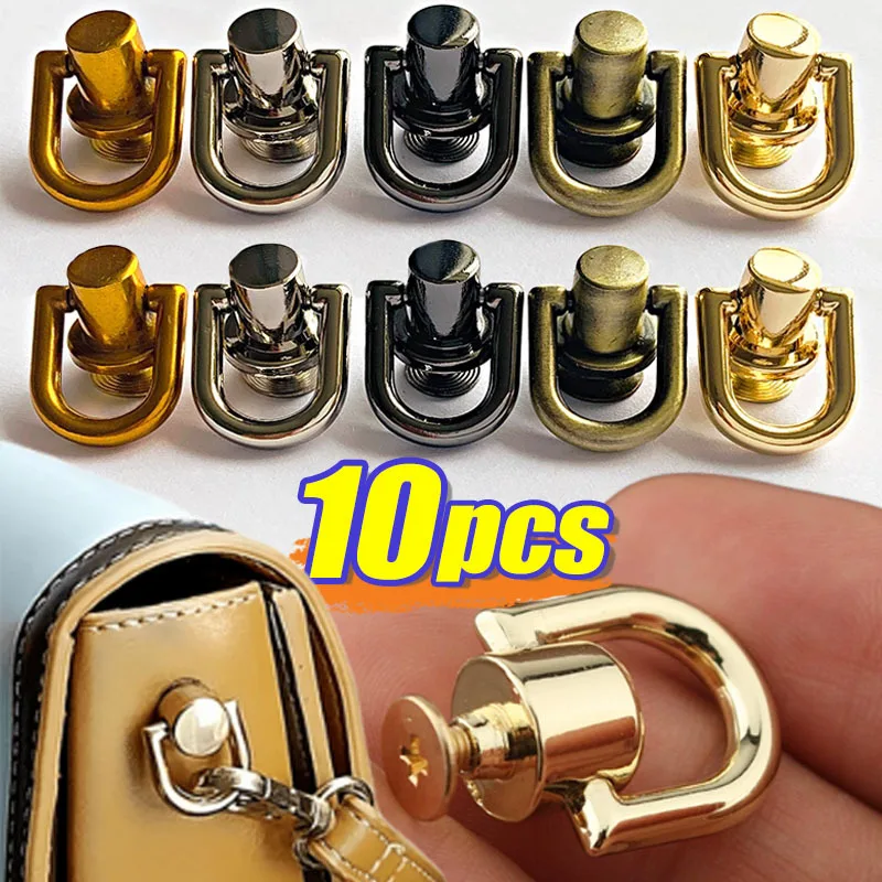 

10pcs Metal Bag Rivets Nail Studs Buckle Buttons DIY Handbag Belt Hanger Snap Tong Decorative Leather Craft Hardware Accessories