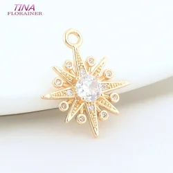17.5*20MM 14K Gold Color Brass and Zircon Sun Charms Pendants Necklace Earrings Jewelry Making Supplies Diy Accessories