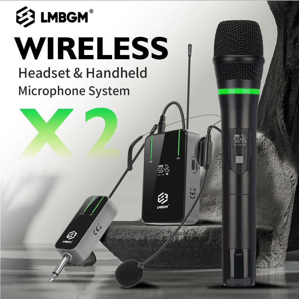 

Беспроводной микрофон LMBGM X2 Halo, 15 каналов в диапазоне UHF, стабильный сигнал, подходит для караоке и публичных выступлений.