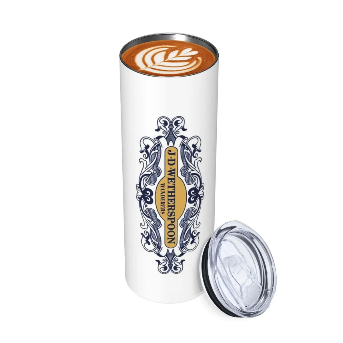Wetherspoon Wanderers Stainless Steel Tumbler Vacuum Insulated Mug Thermal Cold Bottle Straw With Lid 20oz