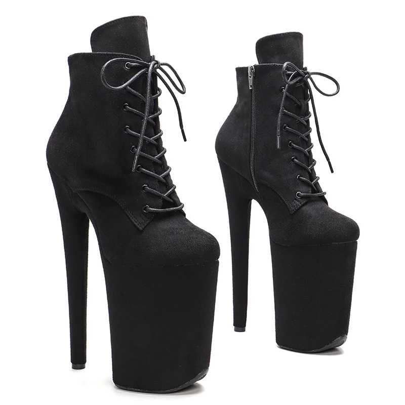 Leecabe 23CM/9inches Suede upper Sexy boots High Heels Platform Pole Dance shoes