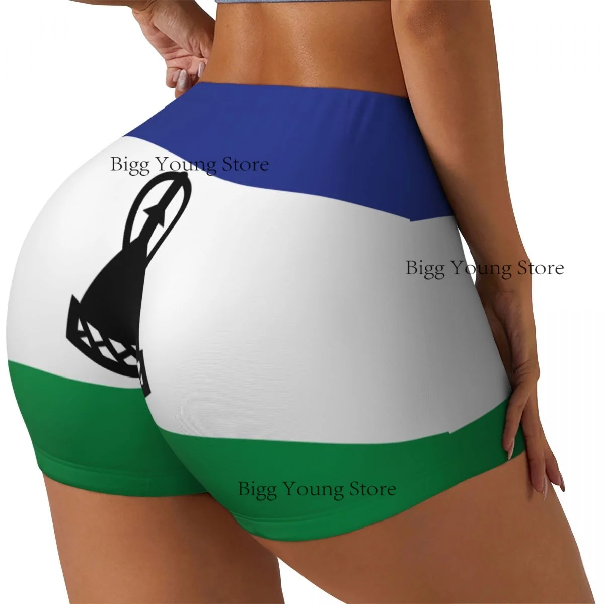 Womens Clothes Booty Shorts Gym Push Up Short Elasticity Scrunch Butt Running Shorts Lesotho Flag Training Shorts
