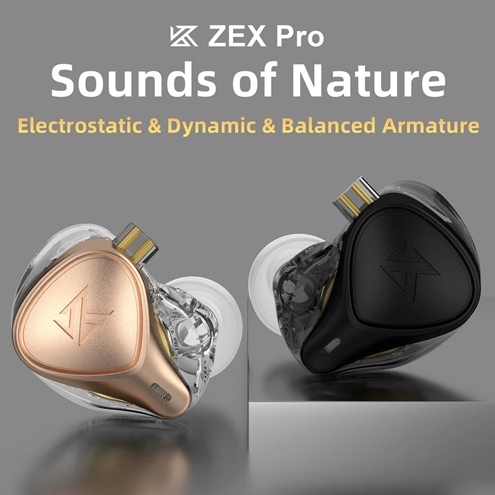 KZ x Crinacle CRN(ZEX Pro)Headset Hybrid Technology&Electrostatic In-Ear Monitor Earphone Noice Cancelling Music Headphones