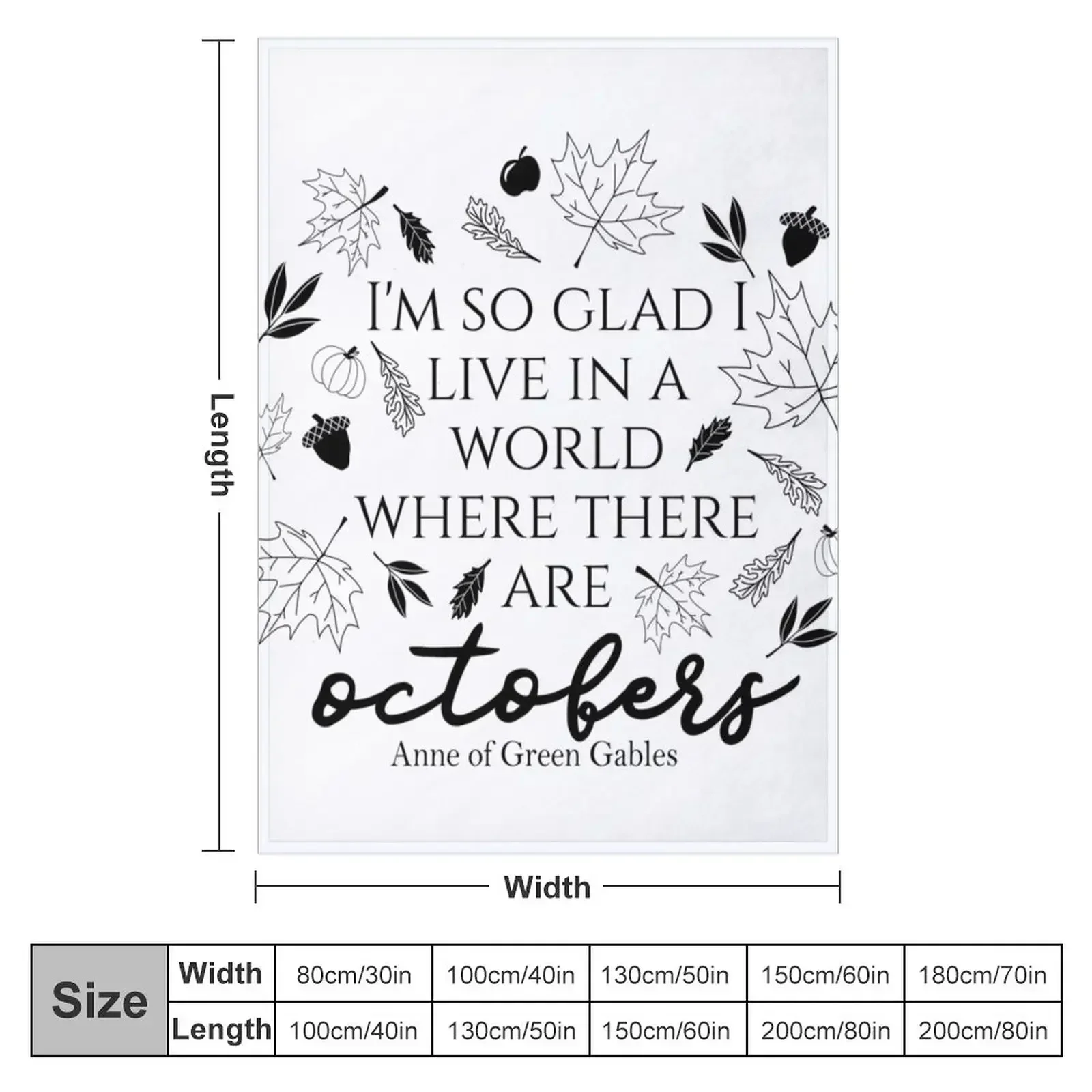 Anne of Green Gables \ Anne with an E October Quote Throw Blanket warm for winter Summer Luxury Brand Retros Blankets