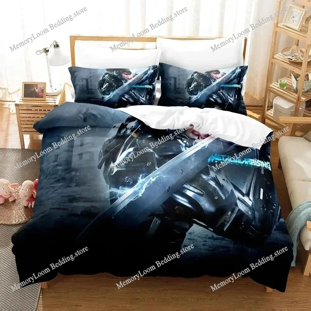 Game Theme Popular Metal Gear Rising Revengeance  Bedding Set King/Queen Size Duvet Cover 3D Print Cozy Soft Home Textile Decor