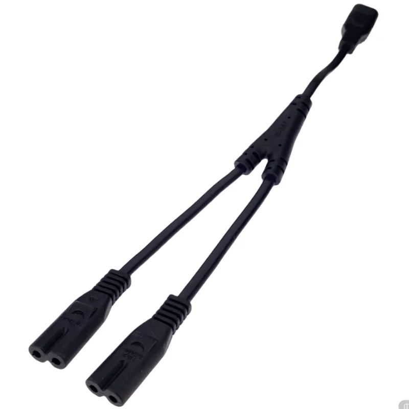 IEC320 C14 C8 To 2X C7 C5 C13 Y Split AC Power Cord, IEC Figure 8 Male To 2 Female 1 In 2 Out AC Power Cable 30cm Black