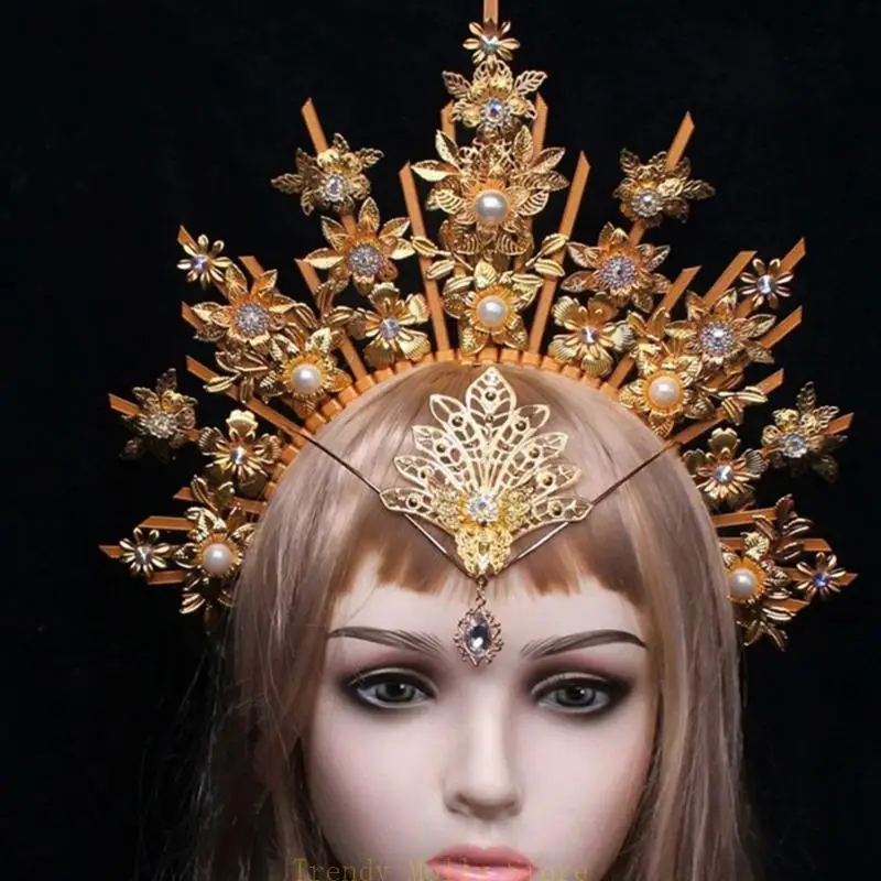 N5KB Adulto Handmade Diy Crown Hair Hoop Set Lindo Christmas Halloween Hair Tither Año Nuevo Diadema disfraz para adultos