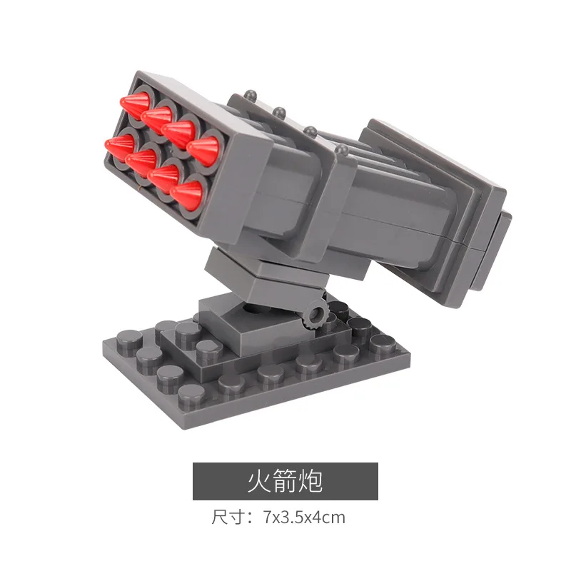 Weltkrieg Flugabwehrgeschütz Raketenartillerie Militär Armee Krieg Soldat MOC Modellbausatz Bausteine Spielzeug für Kinder – Detail 32