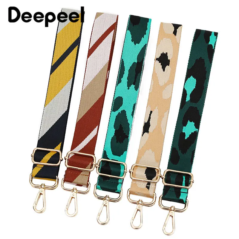 

Deepeel 3.8cm New Color Stripe Bags Strap Crossbody Jacquard Single Shoulder Adjustment Straps Handbags Handle Bag Accessories