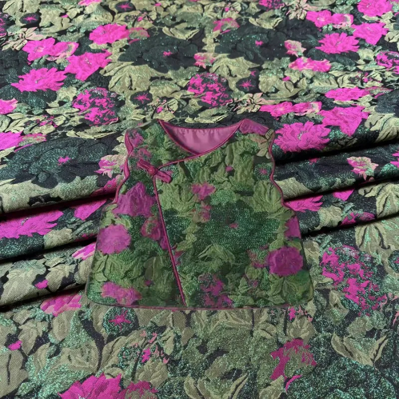 

Metal Wire Jacquard Fabric for Diy Sewing Children's Clothing Vest Woven Brocade Fashion Fabrics Vest Windbreaker Cloth