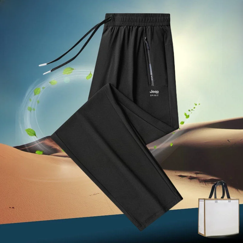 

Men's Ice Silk Sport Pants Summer Thin Qui Dry Loose Straight Casual Pants Large Size Quali Trousers Faionable Urb...