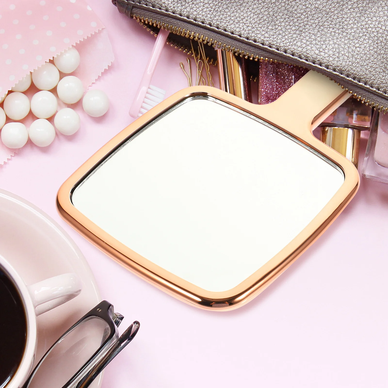 Lightweight Mirror Portable Makeup Mirror Compact Travel Looking-Glass Elegant Handheld Accessory Girls Looking-Glass