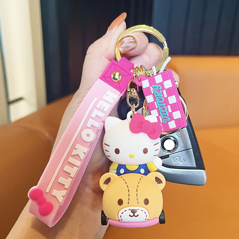 Gantungan Kunci Seri Mobil Sanrio Boneka Kartun My Melody Cinnamoroll Gantungan Kunci Mobil Tas Liontin Dekorasi Hadiah Gantungan Kunci Grosir