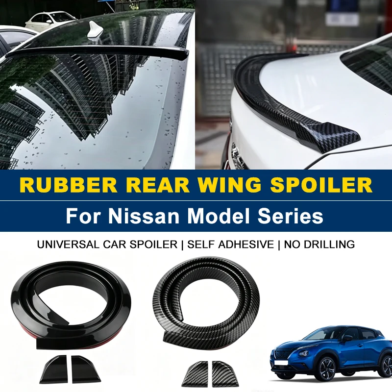 

For Nissan Altima Sentra Rogue Pathfinder Versa Maxima Murano 1.5M Self-Adhesive Rear Spoiler Wing No Drill Trunk Lip Parts