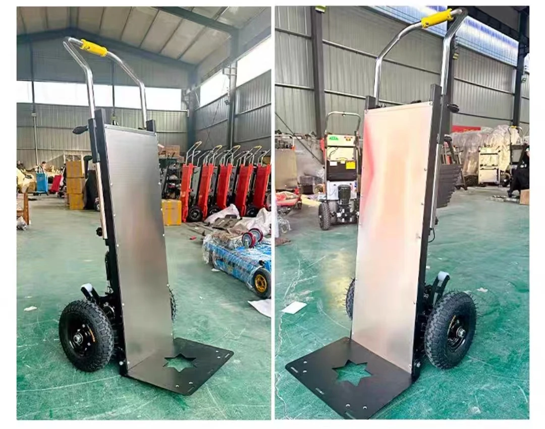 Electric Four-Wheel Stainless Steel Platform Stair Climbing Trolley Truck Cart Customizable OEM Shopping Storage Tools