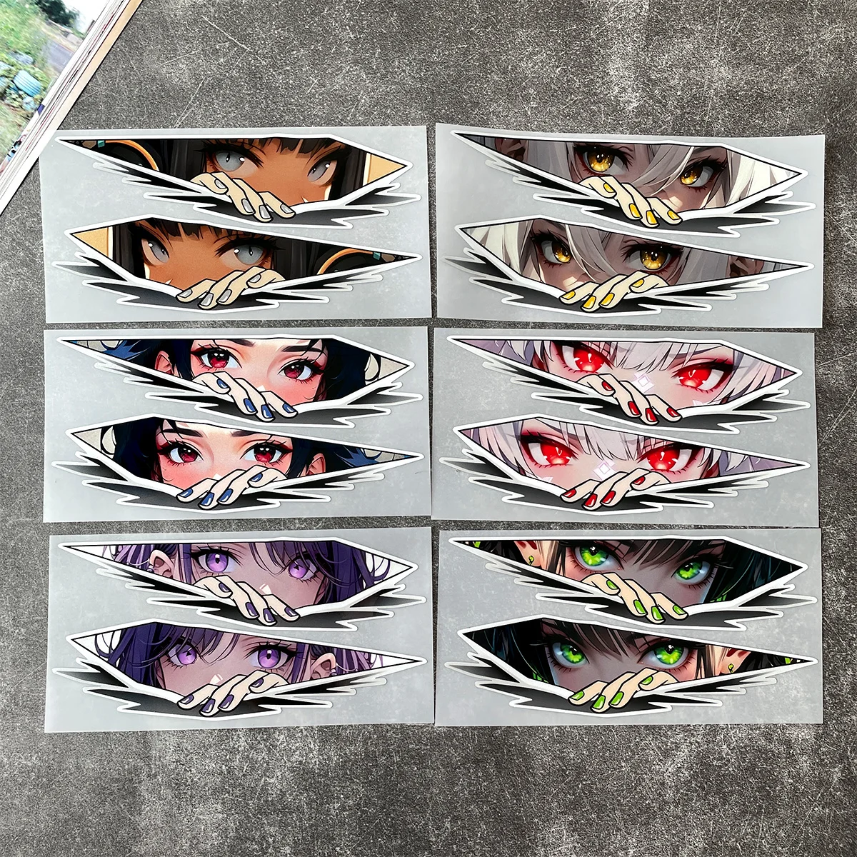 JDM Anime Gir Stare Down Reflective Car Stickers Motorcycle Moto Scooter Body Vinyl Decals Accessories For Kawasaki Voge Yamaha