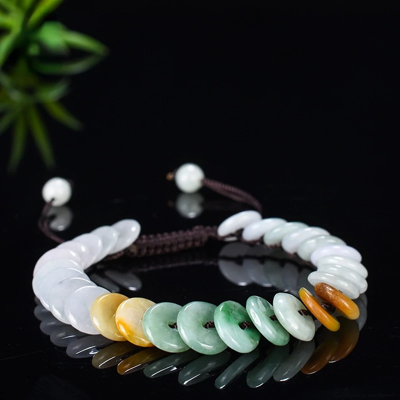 

Natural Jade Safety Buckle Bracelet Chinese Fashion Jewelry Genuine Emerald Carved Charm Amulet Gifts Accessories for Women Men