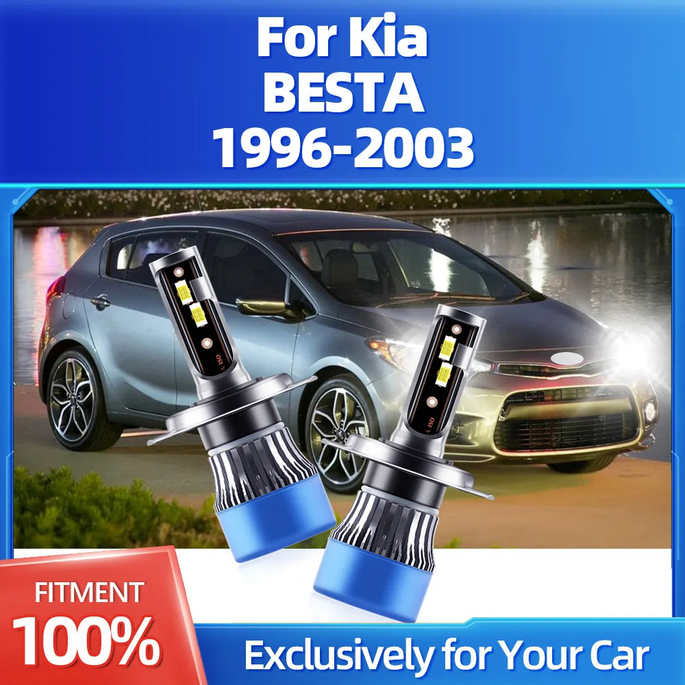 

2Pcs 150W H4 LED Car Bulb Canbus Auto Headlight Turbo Lamps CSP Chips 12V For Kia BESTA 1996 1997 1998 1999 2000 2001 2002 2003