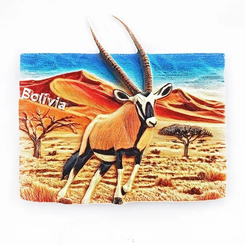 Plurinational State of Bolivia Fridge Magnets Salar de Koipasa Uyuni Souvenirs Antelope Fridge Stickers Birthday Gifts