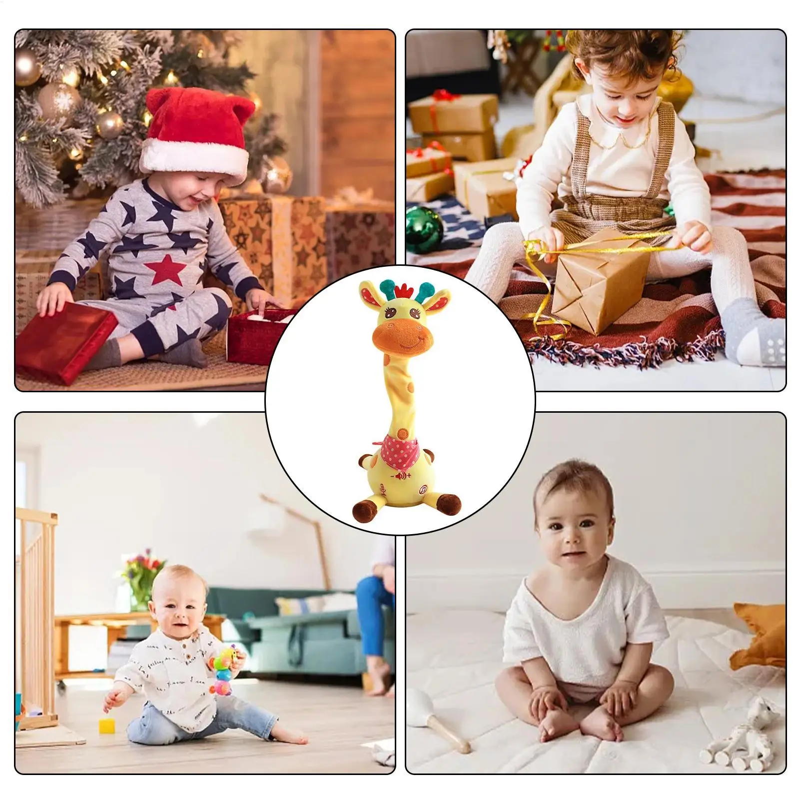 말하는 기린 인형 춤추는 말하는 기린 뮤지컬 장난감 인터랙티브 노래하는 뮤지컬 플러시 피규어 충전식 가정용