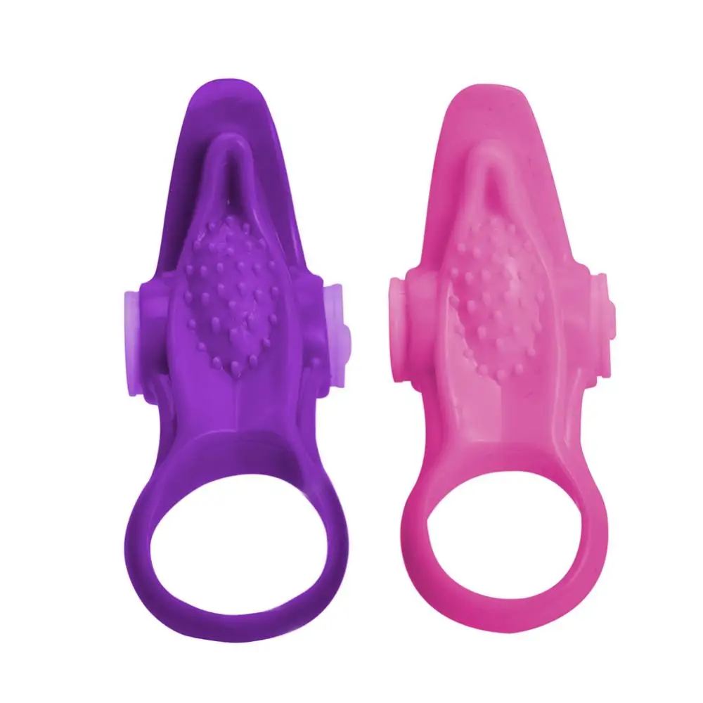 Tongue Silicone Ejaculation Delay Cock Lock Vibration Penis Ring Men Sex Toy