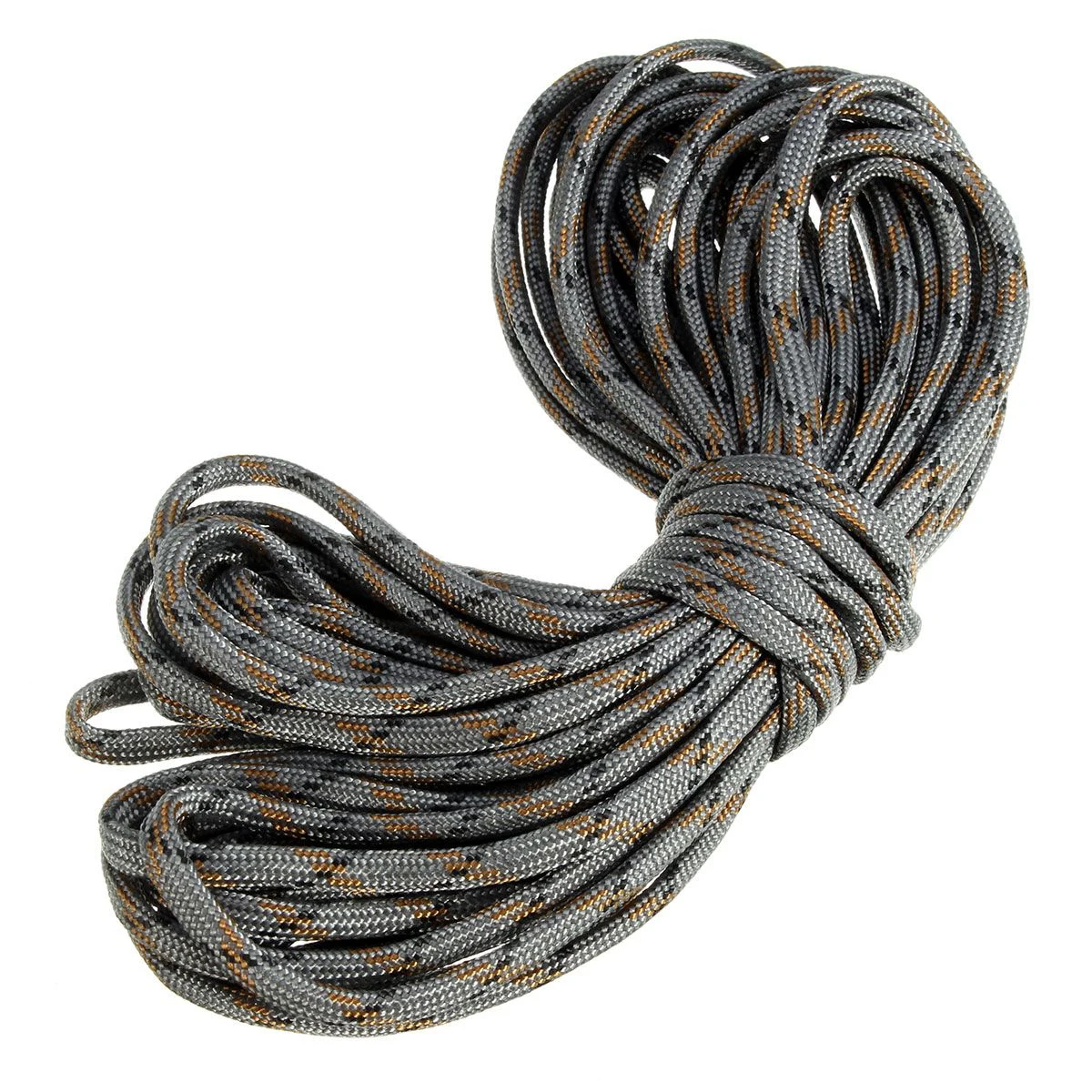 7 cordas paracord pára-quedas corda acampamento sobrevivência cor: cinza camo comprimento: 15m