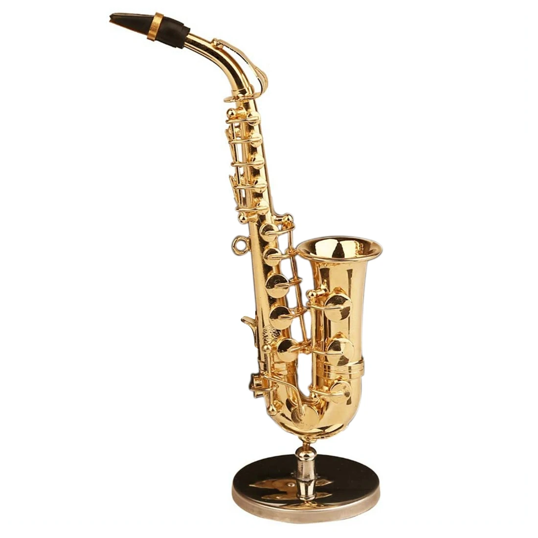 Copper Miniature Saxophone with Stand and Case Mini Musical Instrument Miniature Model Home Decorations