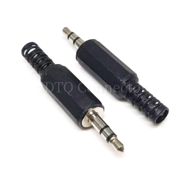 2/5/10/20Pcs 3.5mm HeadPhone Connector Male Stereo Audio Plug 3.5 mm With Black Plastic Housing Audio Jack Plug