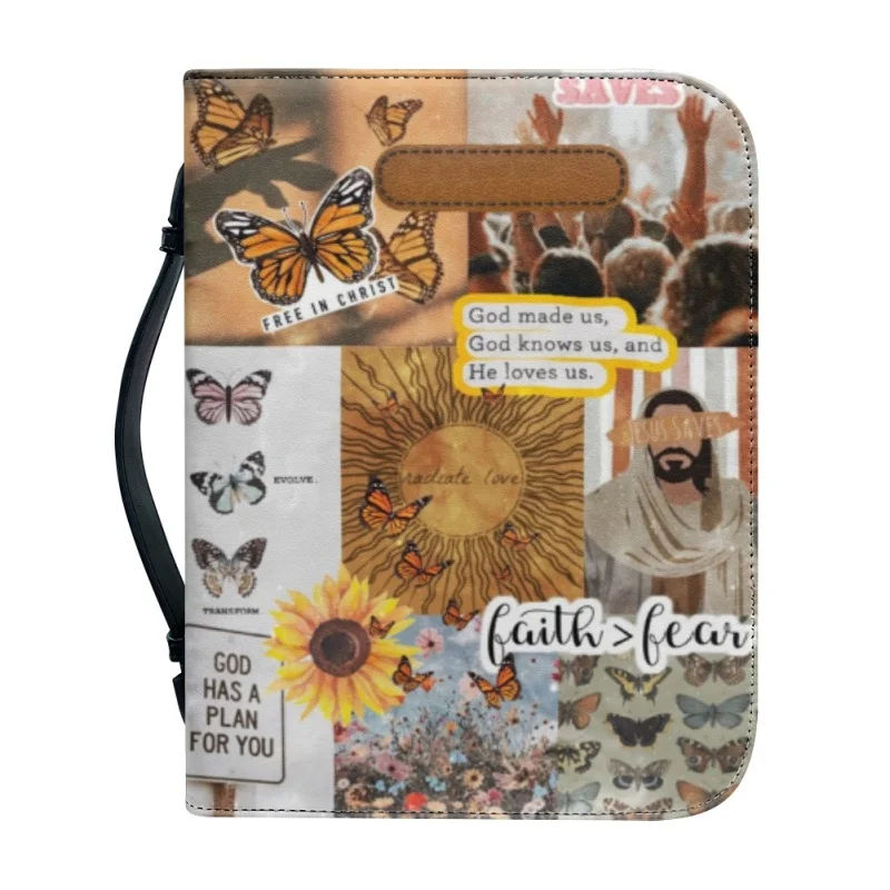 My Bible-Funda de cuero con estampado personalizado para mujer, bolso de mano con diseño cruzado, con frase My Bible