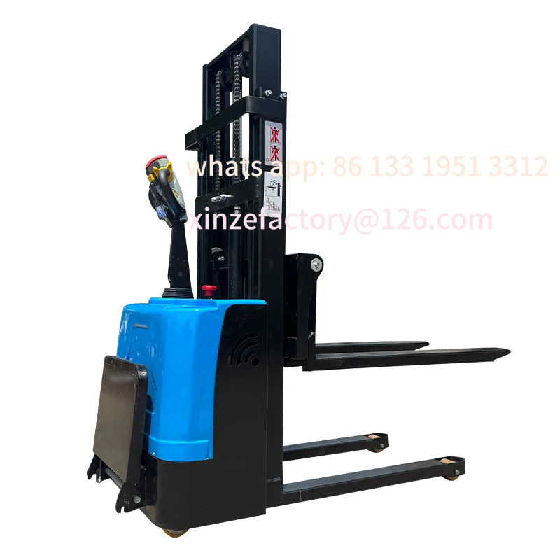 

Double Lifting Electric Forklift Hydraulic Stacker High Truck Walking Lifting Forklift Station Driving Stacker Pallet Lift Truck