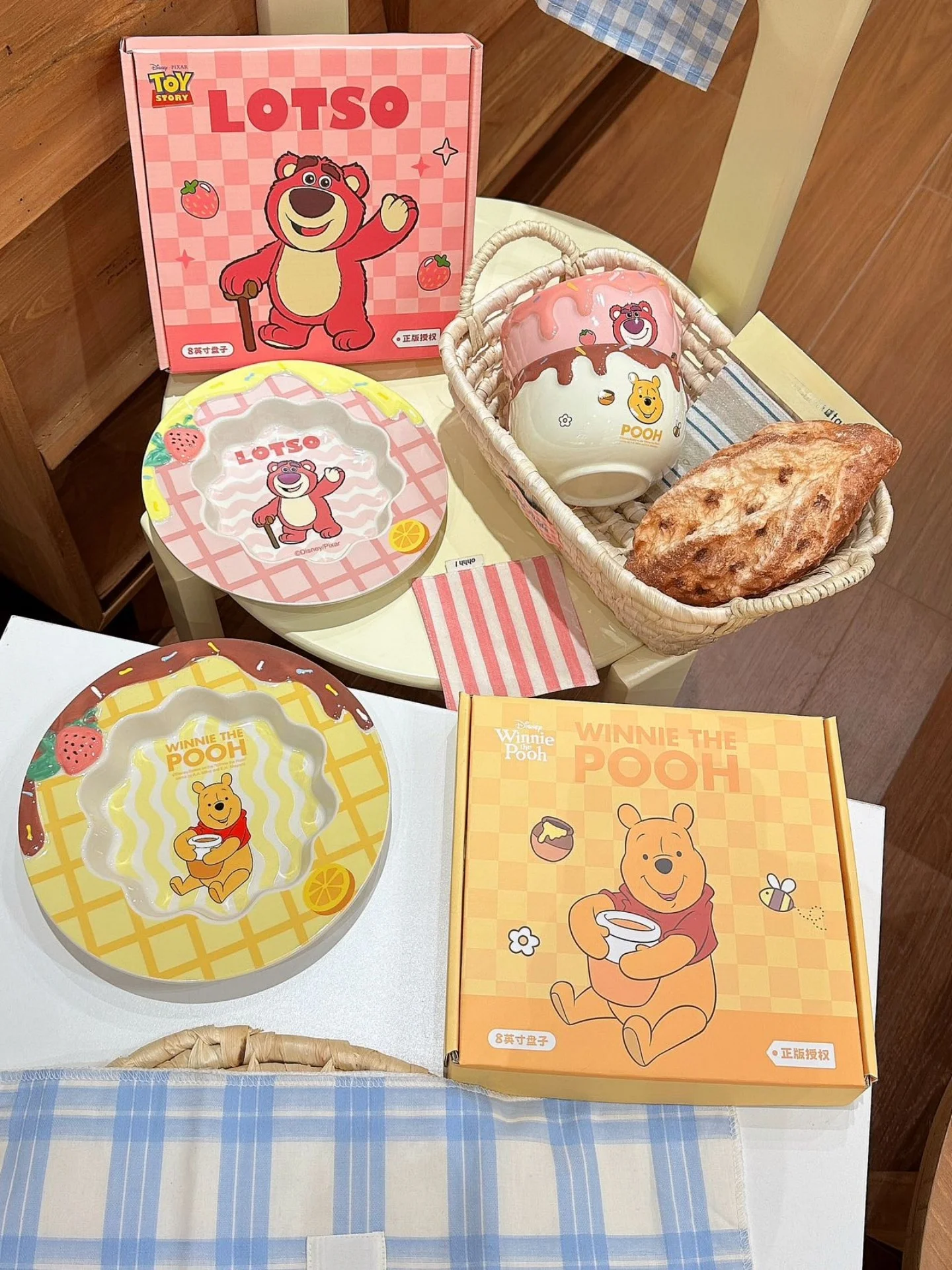 

Набор столовых приборов Cerc: миска для риса с Винни-Пухом, милый медвежонок, подарочный набор в коробке, очаровательный мультяшный узор, термостойкий.