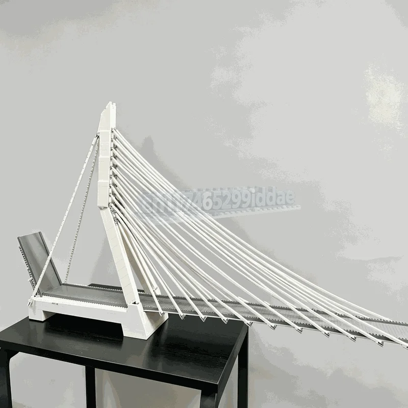 2601PCS Giant Cable Stayed Drawbridge Building Blocks Architecture Model DIY Assembly Set Detailed Display Home Decoration Gift