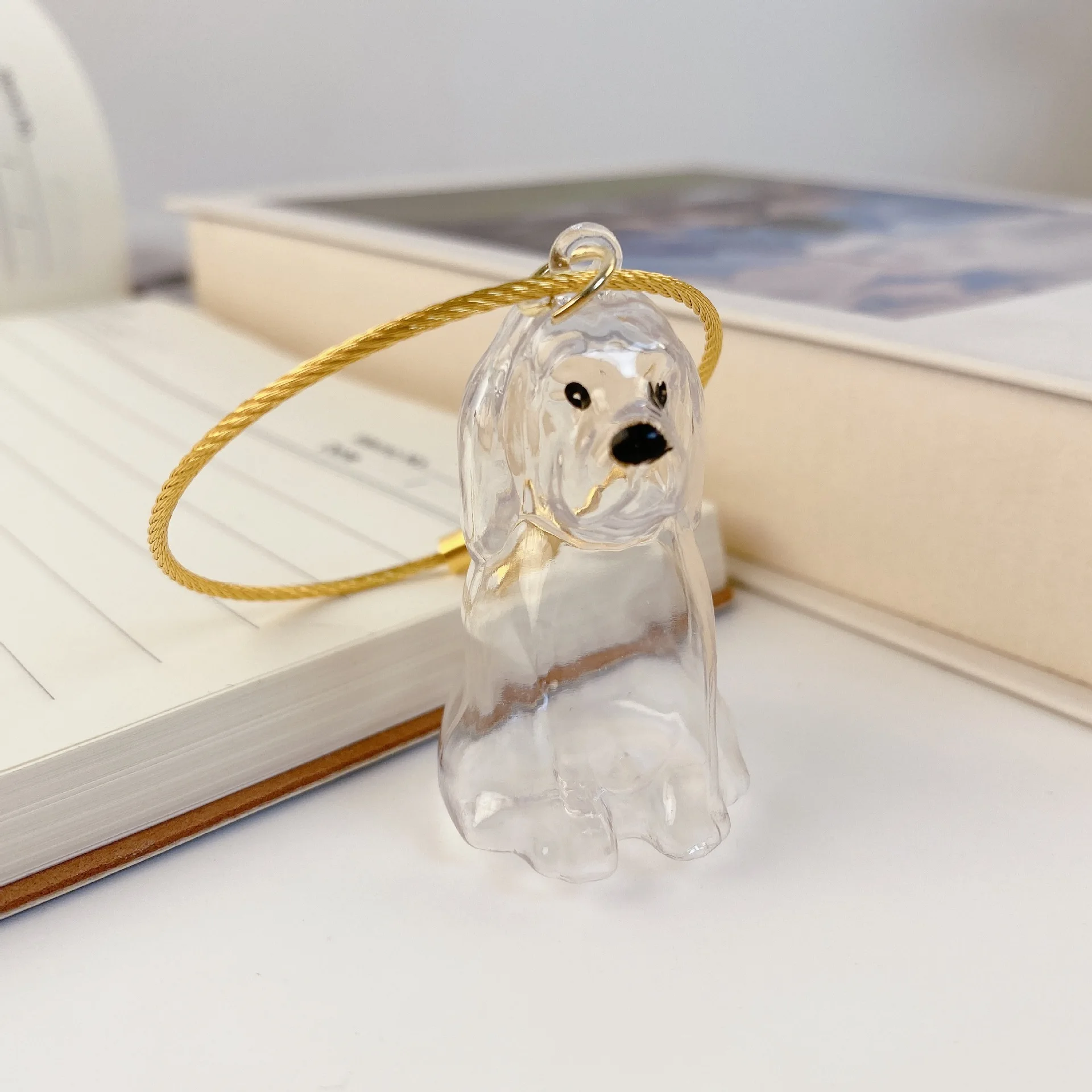 Прозрачная капсульная подвеска, прозрачный брелок из кроличьей шерсти, коробка для хранения кошачьей шерсти, игривый кулон из кроличьей шерсти для ремешка для телефона