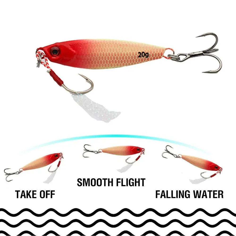 

5Pcs Crank Hook Luminous Fishing Lures Hooks 5 Size 3D Eye Artificial Fishing Bait Set Colorful Rotating Tail